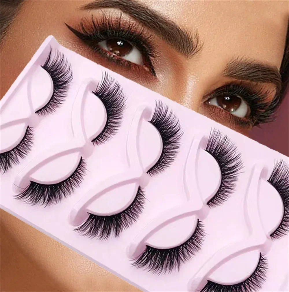 5 Paare Katze Wimpern Faux Nerz Fuchs Wimpern geflügelt flauschige gefälschte Wimpern Maquiagem natürliche lange Faux Cils Make-up