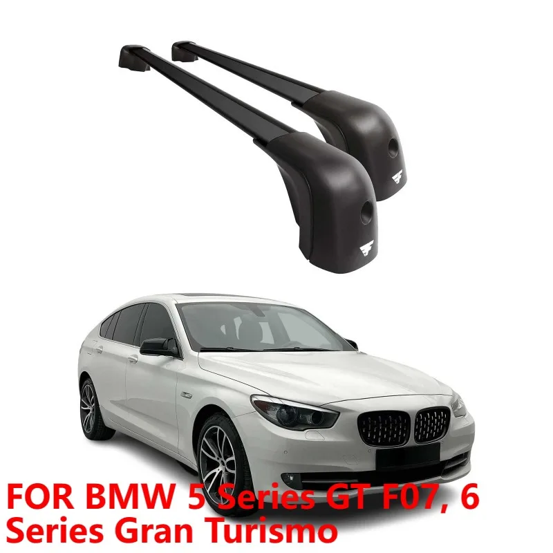 

Багажники на крышу для BMW 5 серии GT F07 и для 6 серий Gran Turismo, нагрузка 220 фунтов, черный алюминий, 2010-19