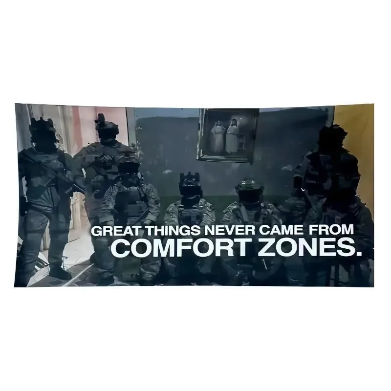 _Inspirational 'No Comfort Zones' Graphic Durable Tapestry - Hanging Wall Art, Cool Stuff for Room, Outdoor Tough Home Decor, College Flag Banner, Living Room Display Accessory_
