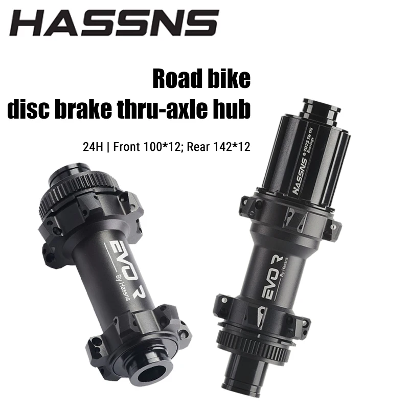 

HASSNS EVOR Road Bike Hub 24 Hole Straight Pull 4 Pawl Cassette 11 Speed 12x142 Center Lock Disc Brake Thru Axle Bike Cube