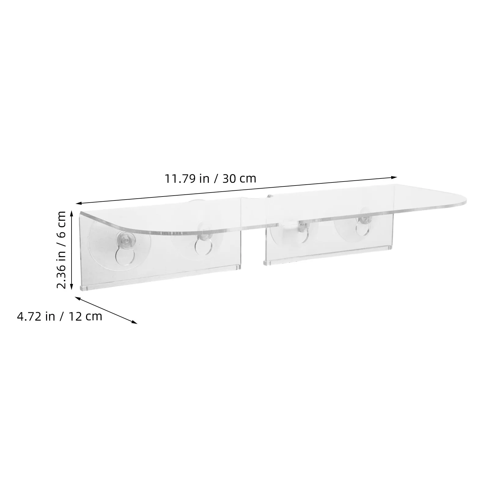 Suction Cup Acrylic Window Plant Shelf Floating Indoor Flower Vegetable Holder 12 Inch Clear Window Stand Plant Shelves