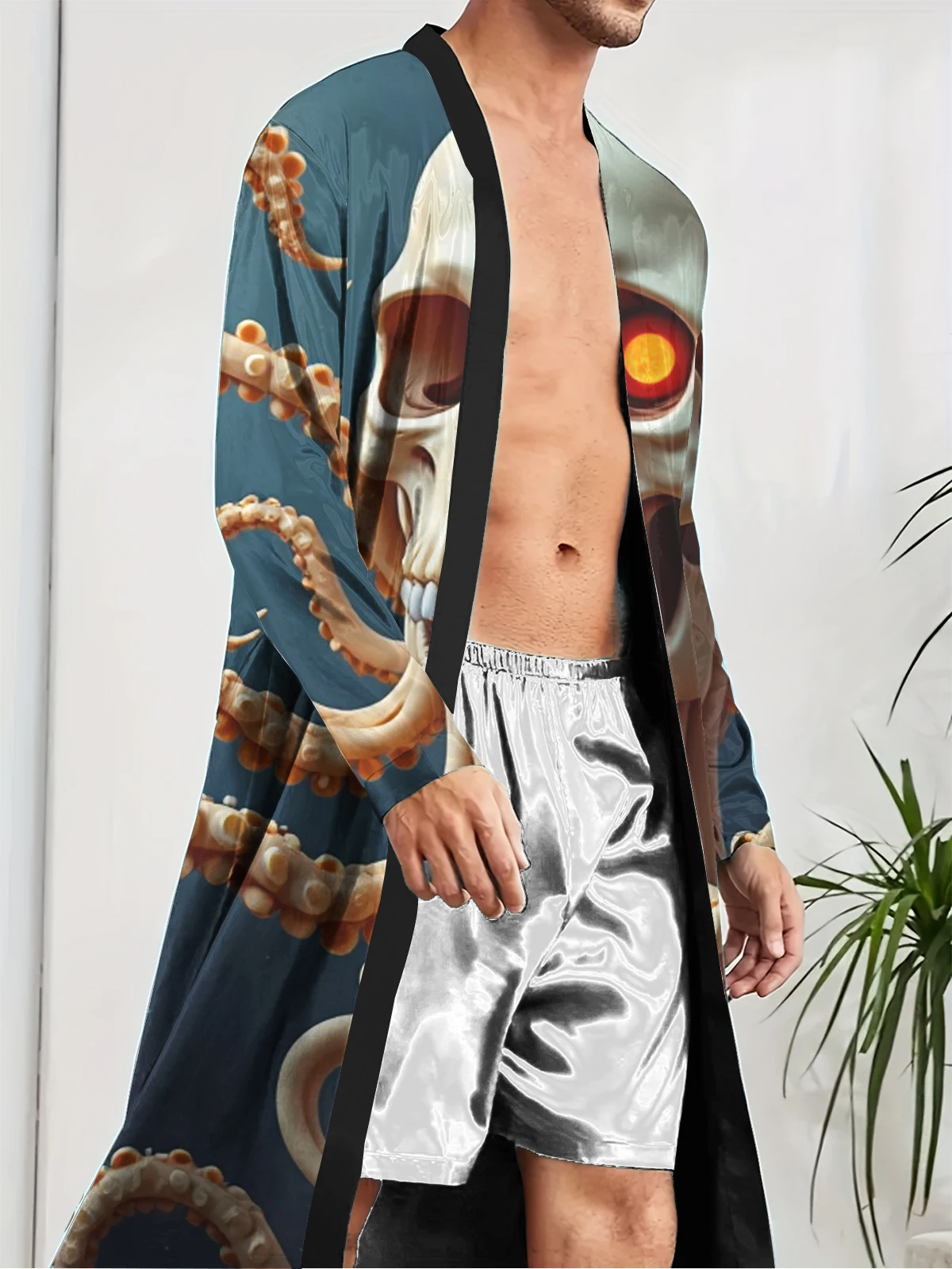 

1pcs Men's Robes 2026 Spring/Summer 3D Printed dressing gown Robes Funny pajamas Graphic robe Breathable Sleepwear