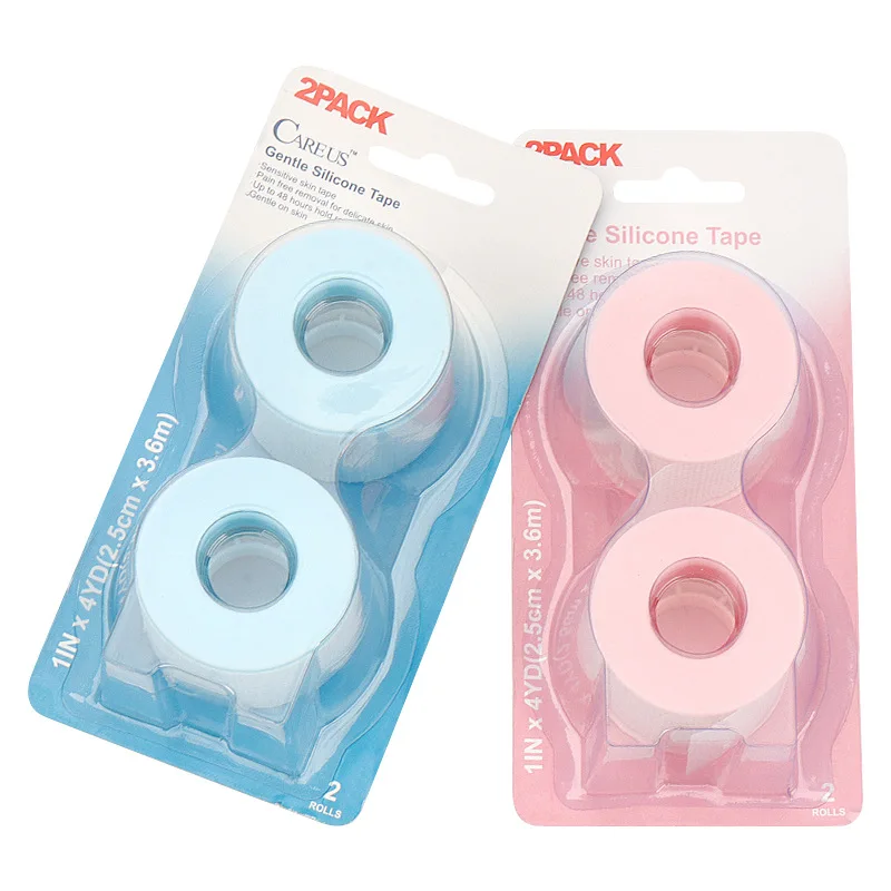 2Rolls/box Non-woven Silicone Gel Eyelash Tape Breathable Sensitive Resistant Pink/Blue Under Eye Pad Eyelash Extension Tools