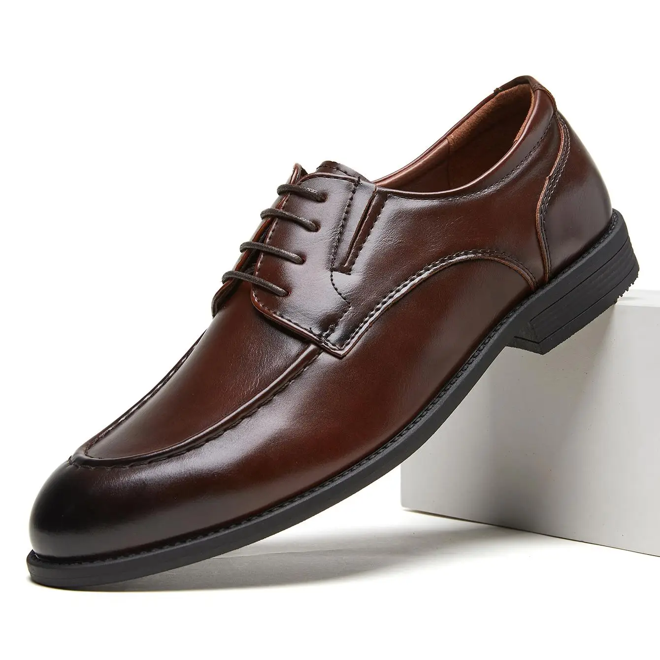 Desai Men's 2026 Autumn Lace-up Formal Leather Shoes Classic Business Derby Shoes Wear-resistant Sole For Office Commute Wedding