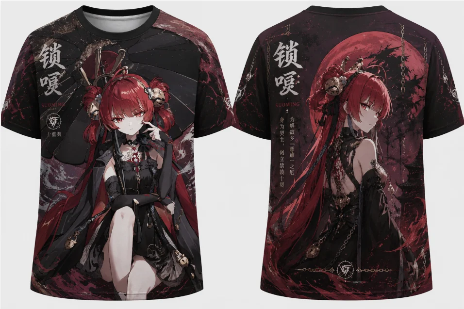 Wuthering Waves Round neck  T-shirt 3D full print game character print  role-playing game fan T-shirt
