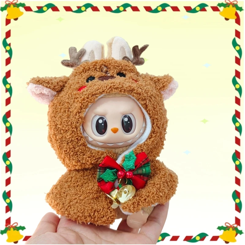

For Labubu V2 V1 Plush Idol Doll's Clothing Christmas Sweater Hat Kid Gift Labubu Clothes Ropa Labubu