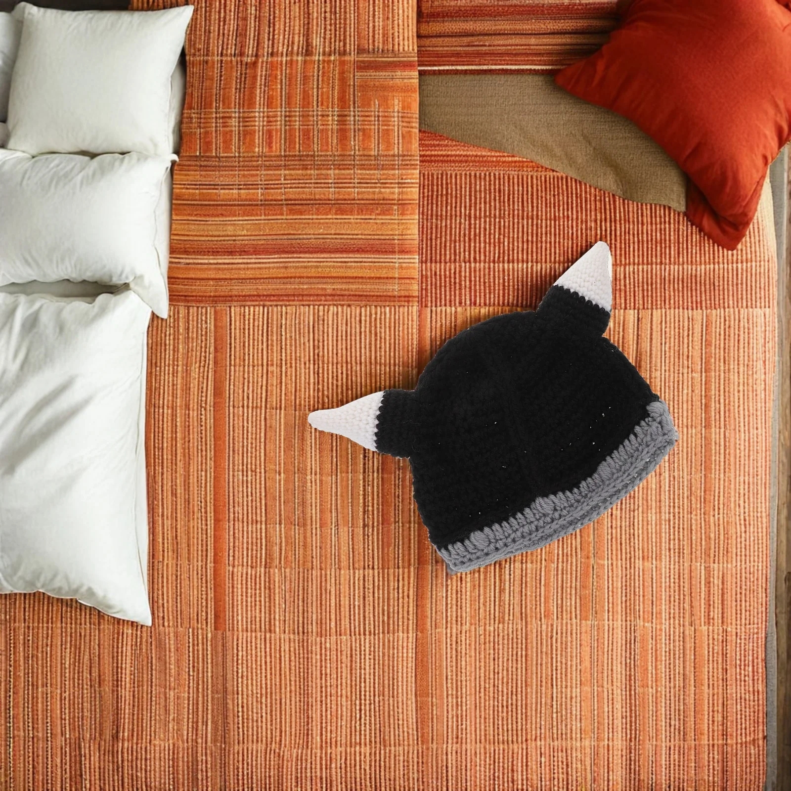 

Viking Beard Hat Knitted Beanie Medieval Style Realistic Beard Horns Party Costume Cap Men Viking Beanie Knitted Bearded Hat