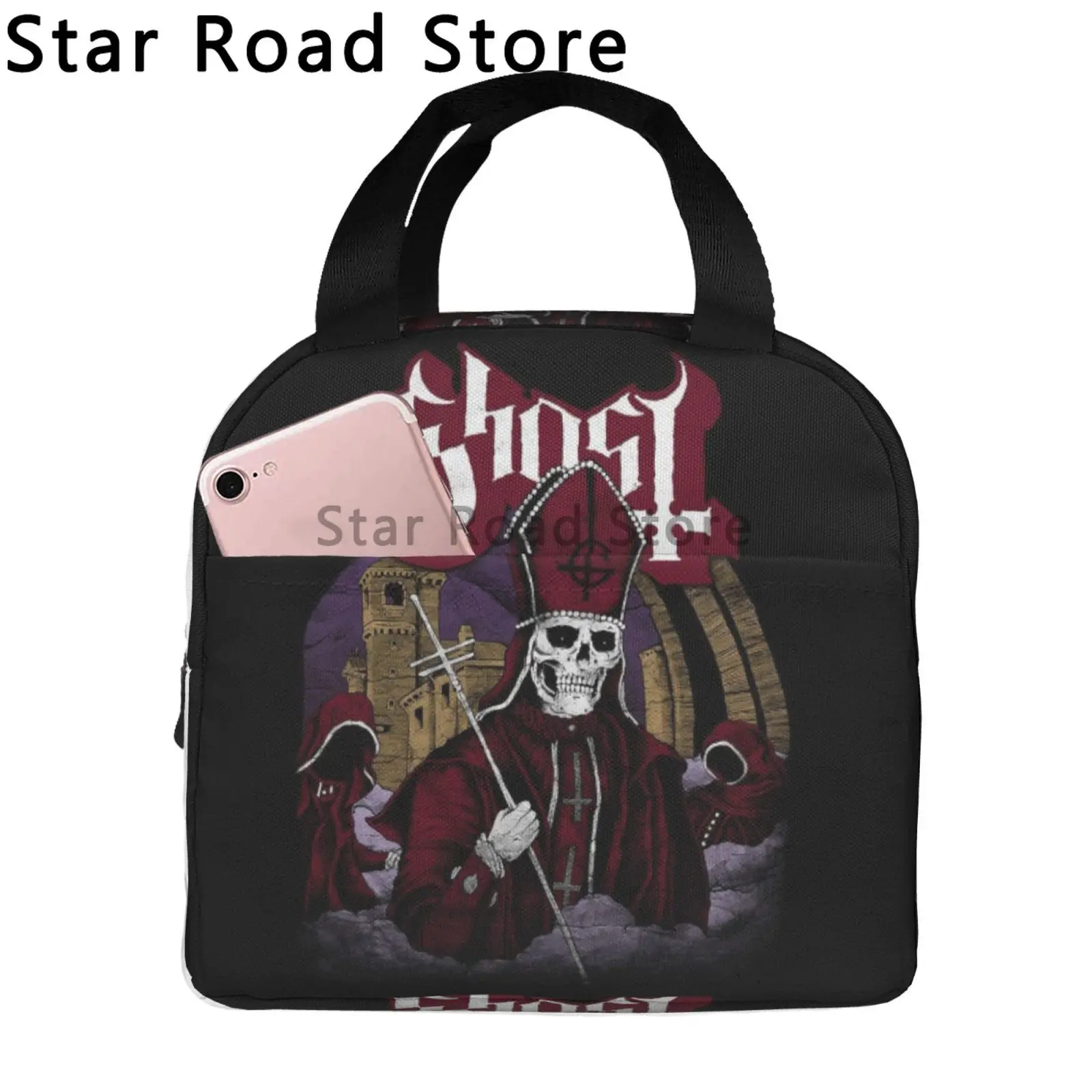 Shadow Ghost B.C. Insulated Lunch Bag High Capacity BC Band Swedish Heavy Metal Thermal Bag Tote Lunch Box Work Outdoor