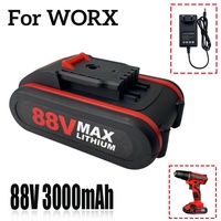 88V Battery For Worx 3000mAh Rechargeable Li-ion Battery Suitable for Cordless Screwdriver Power Tools Replacement Battery