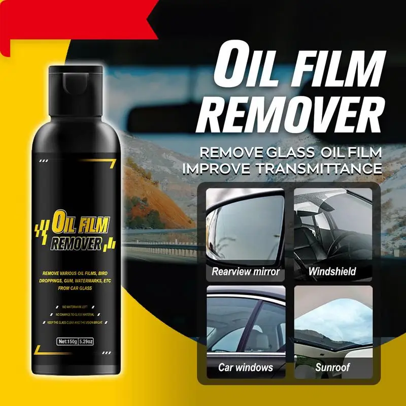 For Car SUV Truck Oil Film Remover Windshield Restoration Oil Film Remover 150g Car Glass Oil Film Stain Removal Cleaner Car