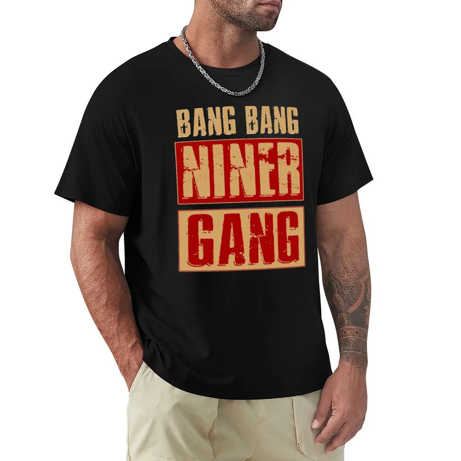 Bang Bang Niner Gang Football Cool Long Sleeve T-Shirt summer top vintage clothes mens white t shirts