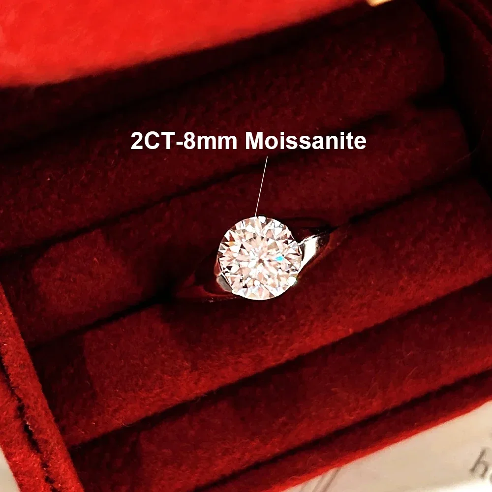 FCGJHW 2CT Moissanite Ring S925 Sterling Silver for Women Sparkling Planet Shape Diamond Wedding Band Jewelry GRA 2026