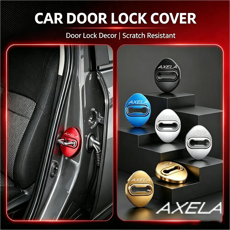4PCS Car Door Lock Protect Cover For Mazda AXELA Buckle Anti-Collision Protective Covers Shock Absorbing Case Accessories