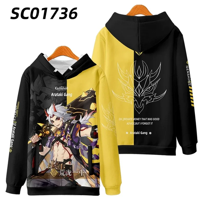 Anime Genshin Impact 3D Print Women/Men Hoodie Sweatshirt Streetwear Hip Hop Pullover Hooded Jacket Arataki Itto Cosplay Costume