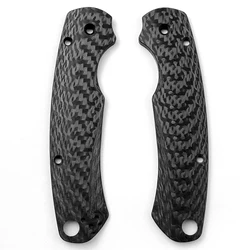 2 Types Full 3K Carbon Fiber Knife Scales Handle Patch For Spyderco C81 Paramilitary 2 Para2 Knives DIY Make Accessories Parts