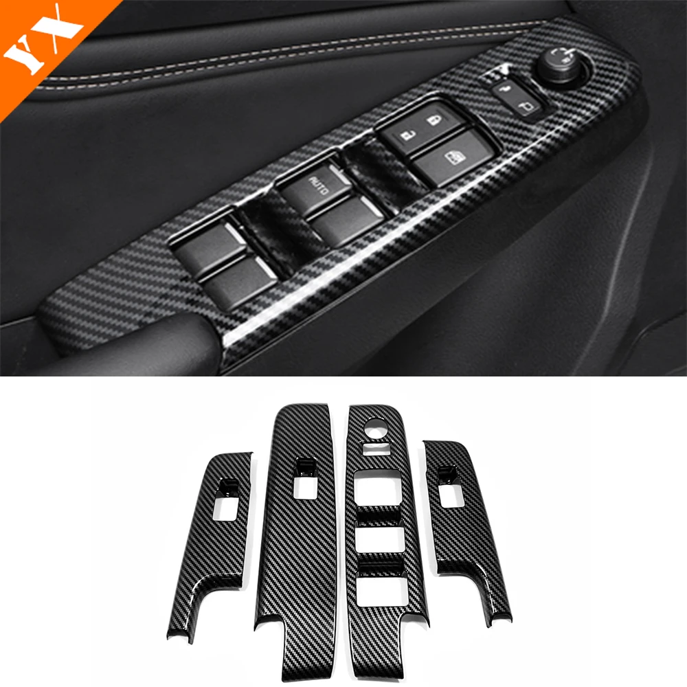 

Carbon Look Trim For Isuzu D MAX D-MAX 2021-2023 Accessories Garnish Sticker Car Door Armrest Window Glass Lift Button Cover
