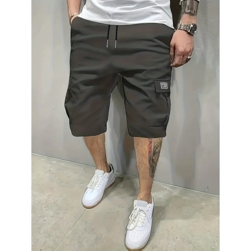 3pcs Tactical Shorts Short Gym Man Men's Cargo Pants Casual Loose Large Pockets Letter Print Short-fitting Jeans - Image 4