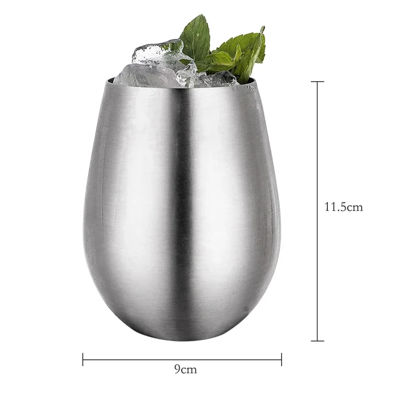 

Большая крутая металлическая уличная посуда в форме яйца, 2 шт., чашка из нержавеющей стали, пивная кружка, стакан для вина, большие пивные чашки, бокалы для коктейля, вина