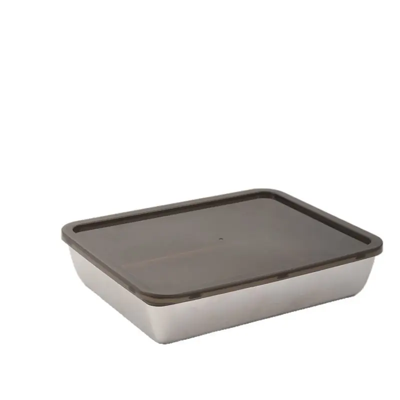 

LTT stainless steel vegetable tray kitchen rectangular stainless steel towel tray with lid