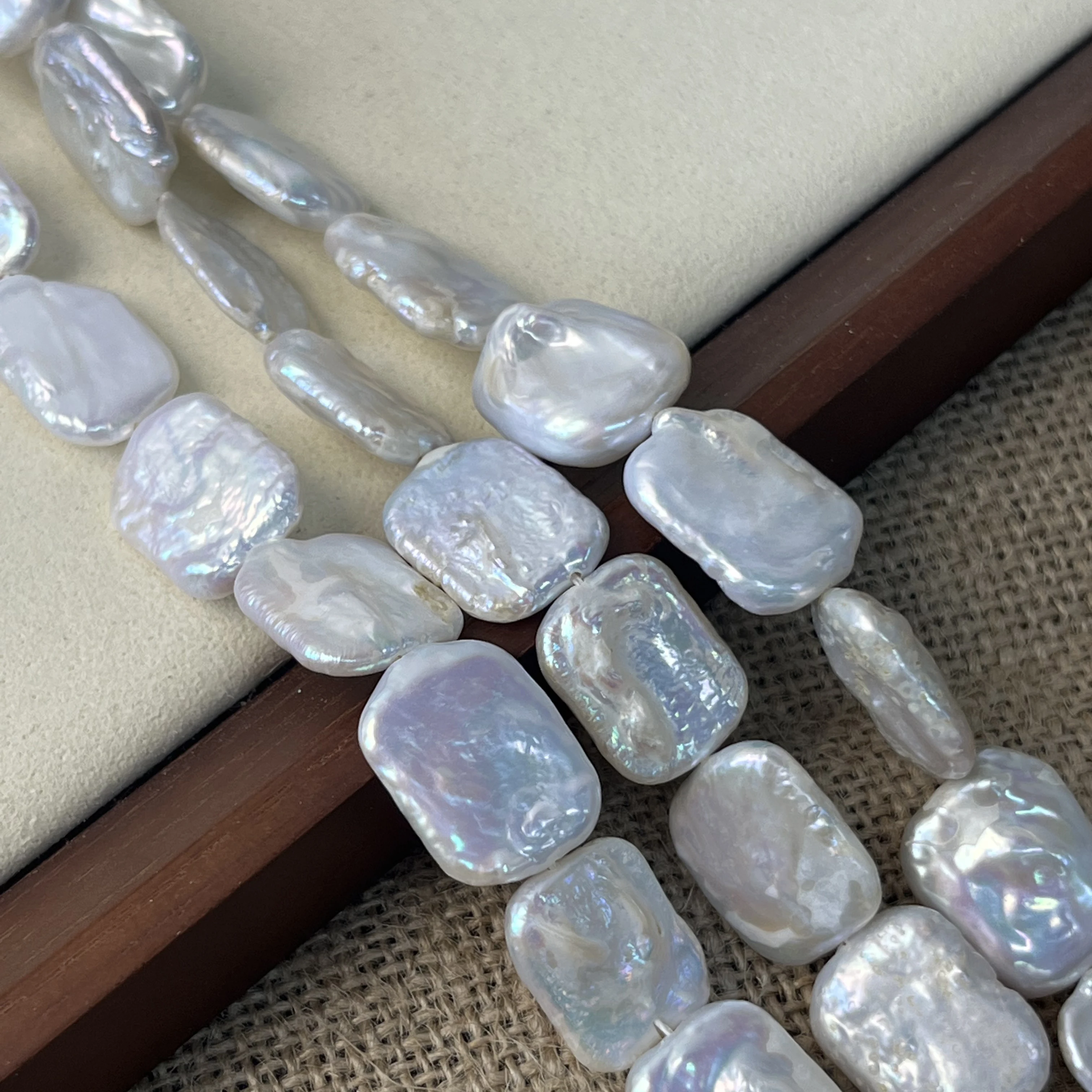 

Natural Freshwater Pearls Baroque 12x16mm AAA Square Pearl Isolated Bead Jewelry Make DIY Necklace Bracelet Accessories Wedding