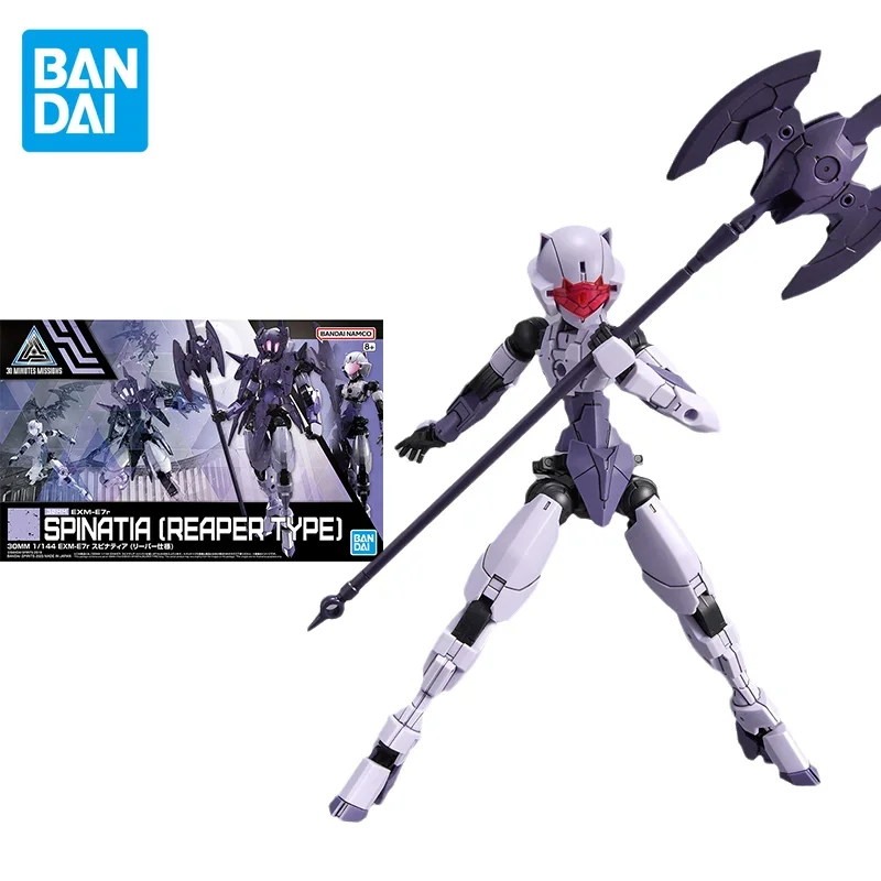 Bandai Original 30MM Anime 1/144 EXM-E7r SPINATIA (REAPER TYPE) Action Figure Assembly Model Toys Collectible Gifts for Children