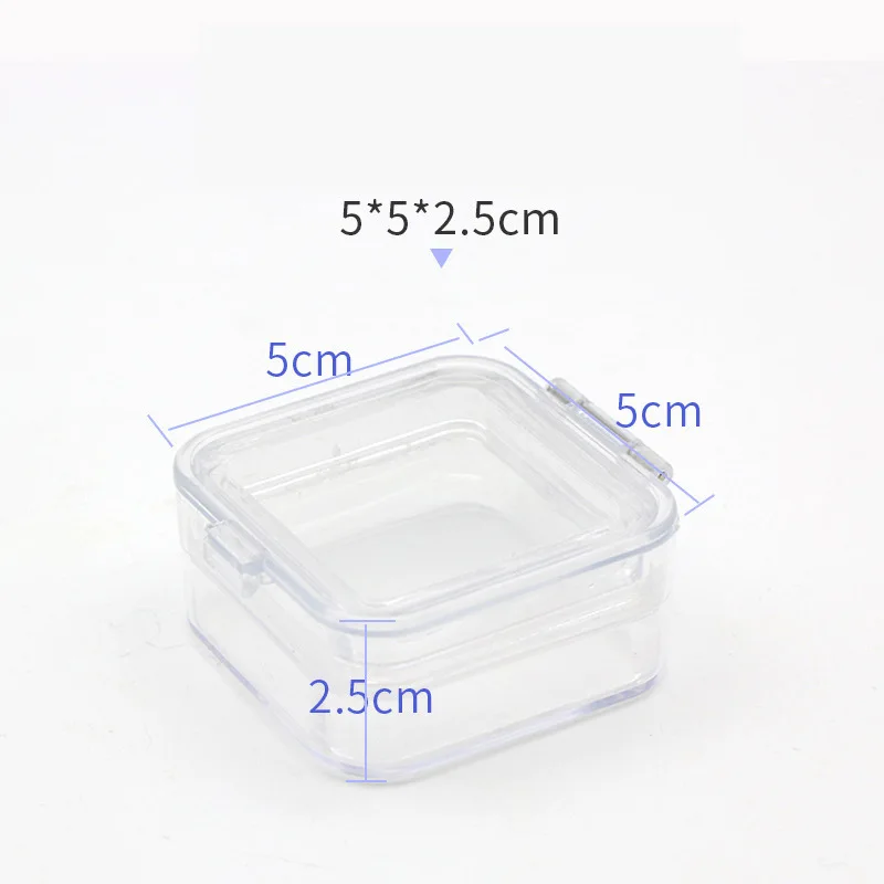 Transparente Zahnbox aus Kunststoff, Aufbewahrungsbox für Prothesen mit Folienmembran, buntes Scharnier für Krone und Brücken