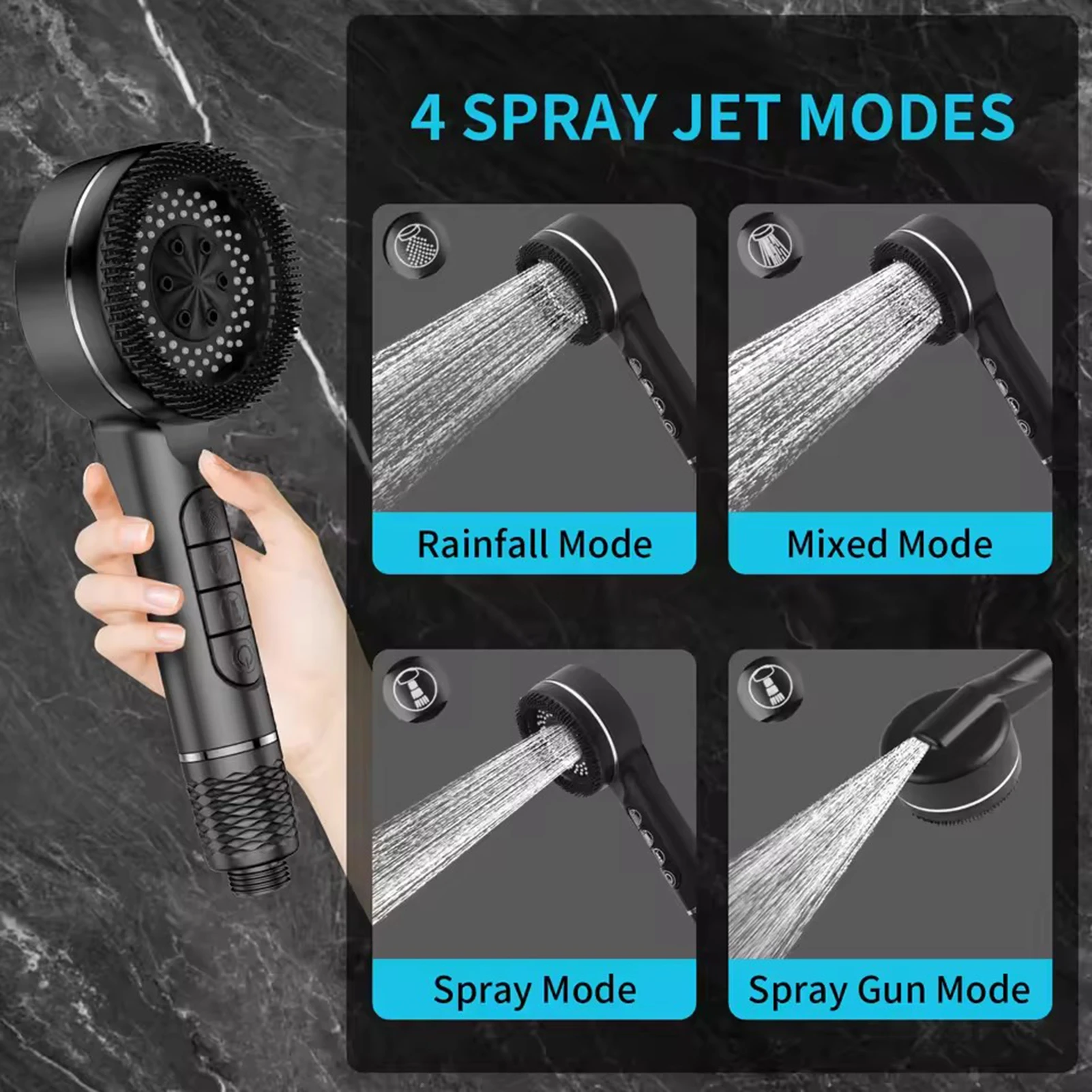 مجموعة رأس دش الحمام رأس دش محمول بالضغط مع فلتر أساسي لغرفة الاستحمام فوهة صيانة ملحقات رأس الدش #6