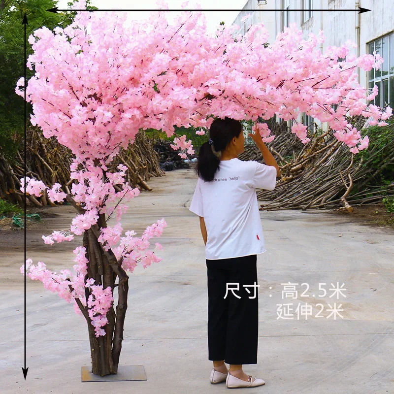 Artificial Cherry Tree Fake Plant DIY Wedding Decorations Party Decoration Peach pink road lead Hotel Stage Home Garden