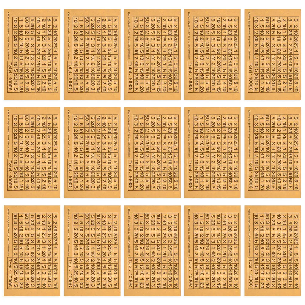 

50 Pcs Save Money Euro Stickers Cash Envelope Labels Wooden Saving Number Paper Bank Target