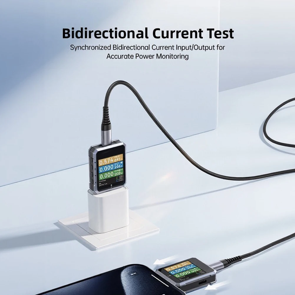 High Power Monitor PD 3.1 USB-C Tester 7-digit Resolution Bi-directional Testing For Professional Electrical Analysis