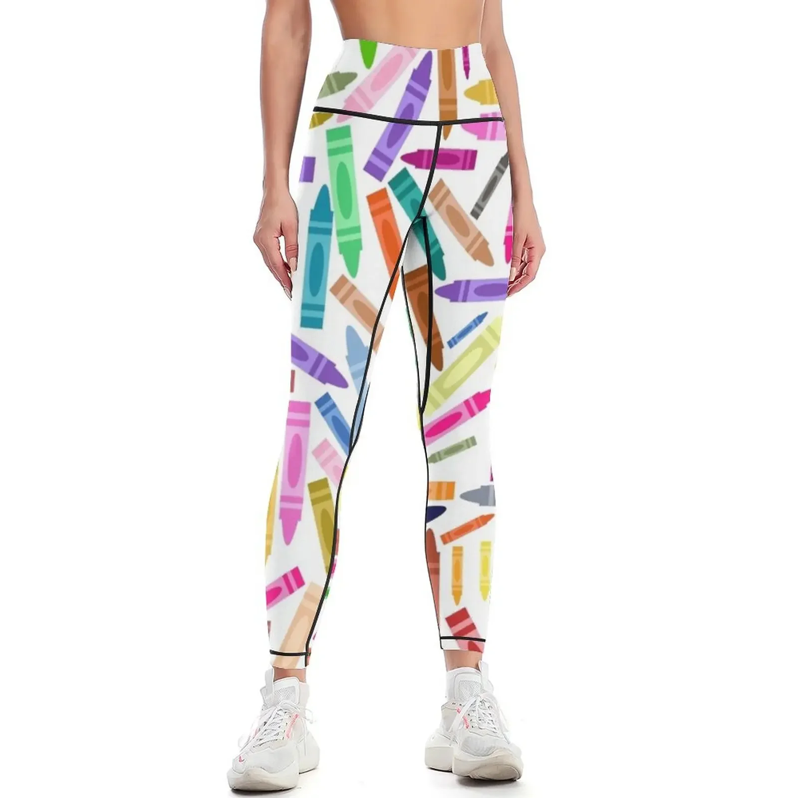 

Crayon Pattern Leggings Golf wear Fitness clothing sports tennis for Women sportwear Womens Leggings