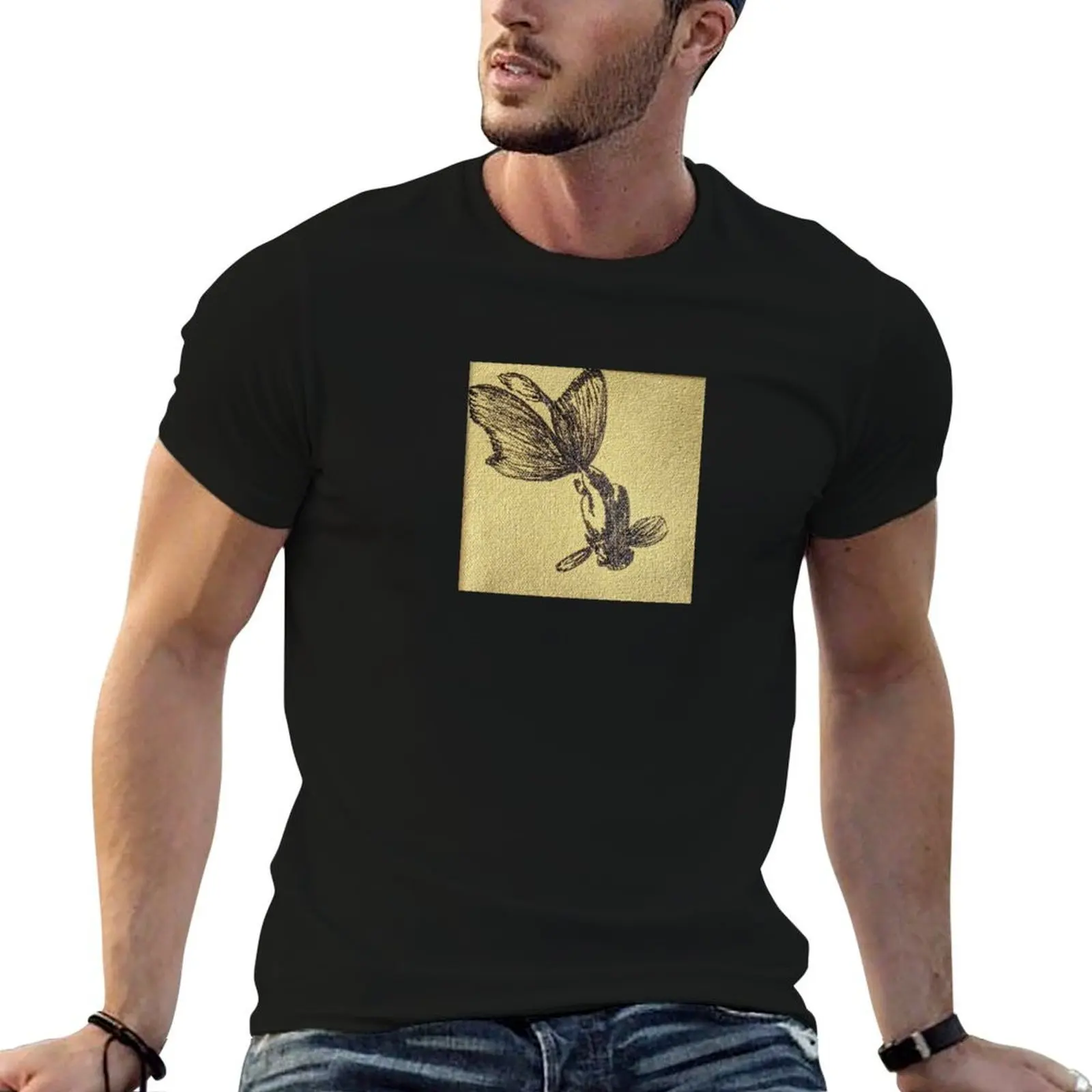 

Goldfish in Black T-Shirt t shirts with prints man graphic t shirt t shirts for man cotton T-shirt
