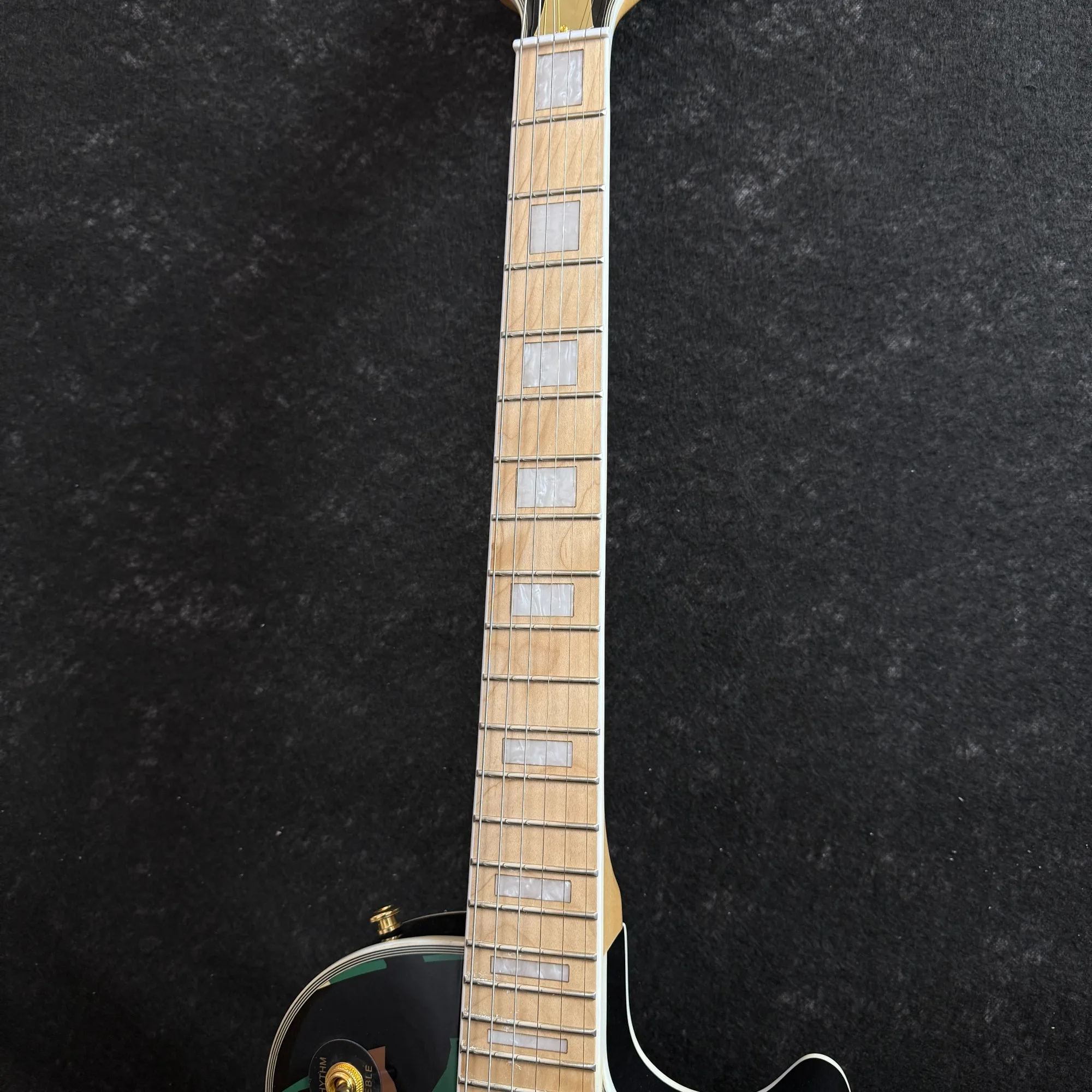 Camo Green with Concentric Circle Pattern LPGUI Electric Guitar Mahogany Body HH Pickup Cutaway Body Rosewood Fingerboard
