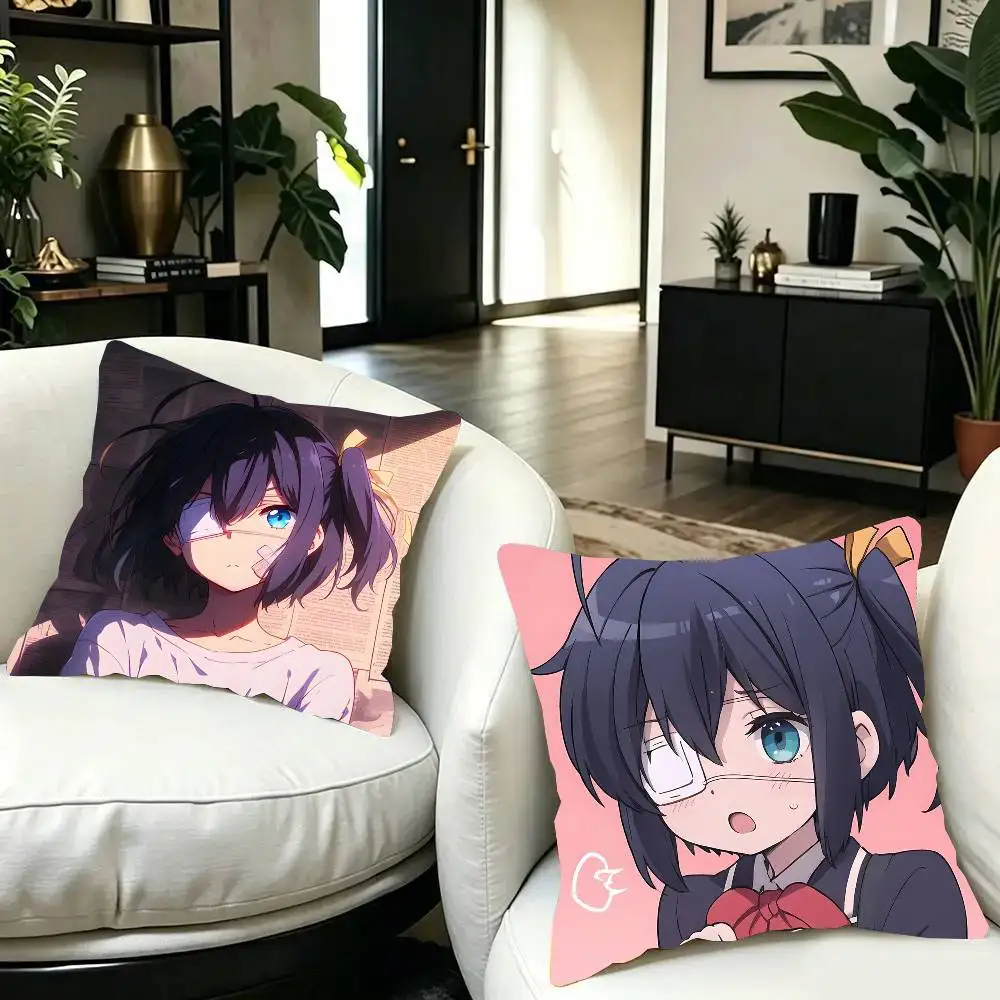 Rikka Takanashi Anime Take On Me Pillow Case Fashion Square Pillowcase Bedroom Sofa Room Ins Decoration Leisure