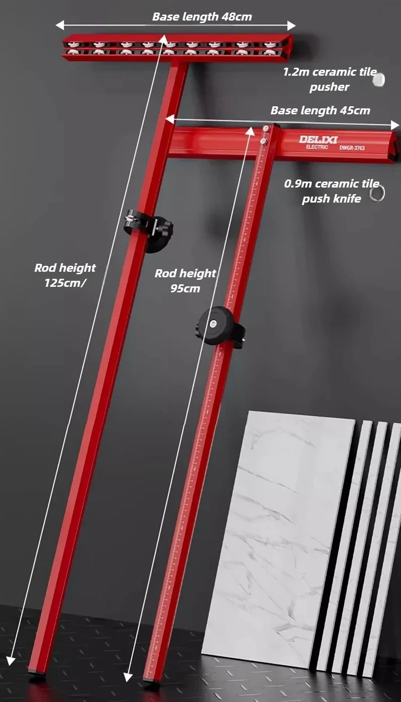 Floor Tile Pusher Manual T-shaped 22mm Glass Cutting Knife Floor Tiles Rock Slab Cutting Knives Metal Labor-saving Large Knife
