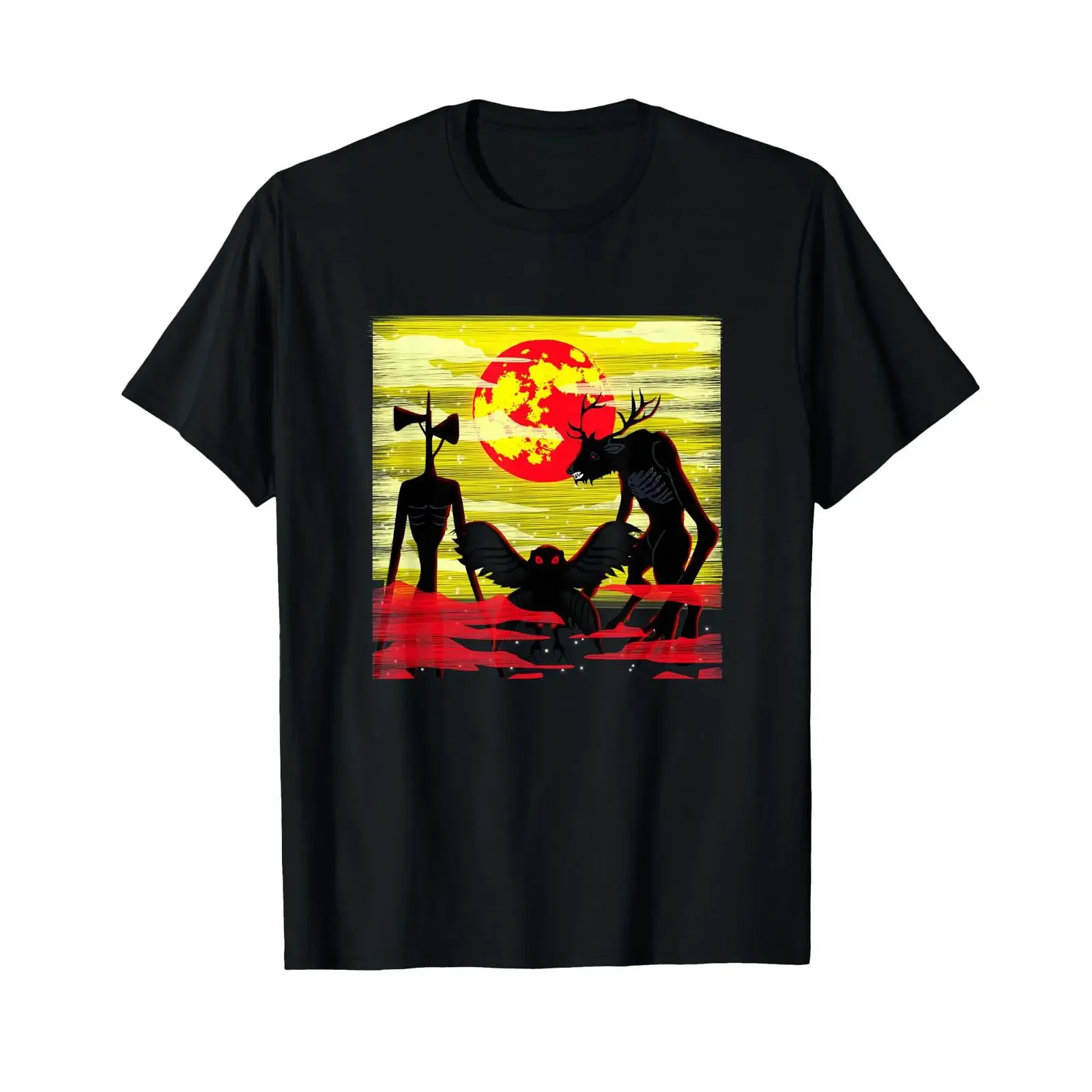 Cryptids of America Wendigo Goatman and Mothman T Shirt vintage Washed designer clothes Comfortable graphic Casual Slightly