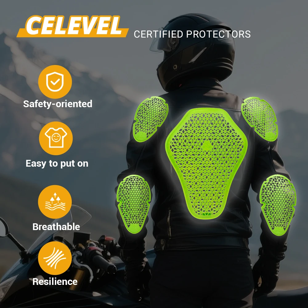

Motorcycle Shoulder Elbow Back Protector Pad Universal Motocross Back Protector CE Approved Soft Moto Jacket Insert Armor