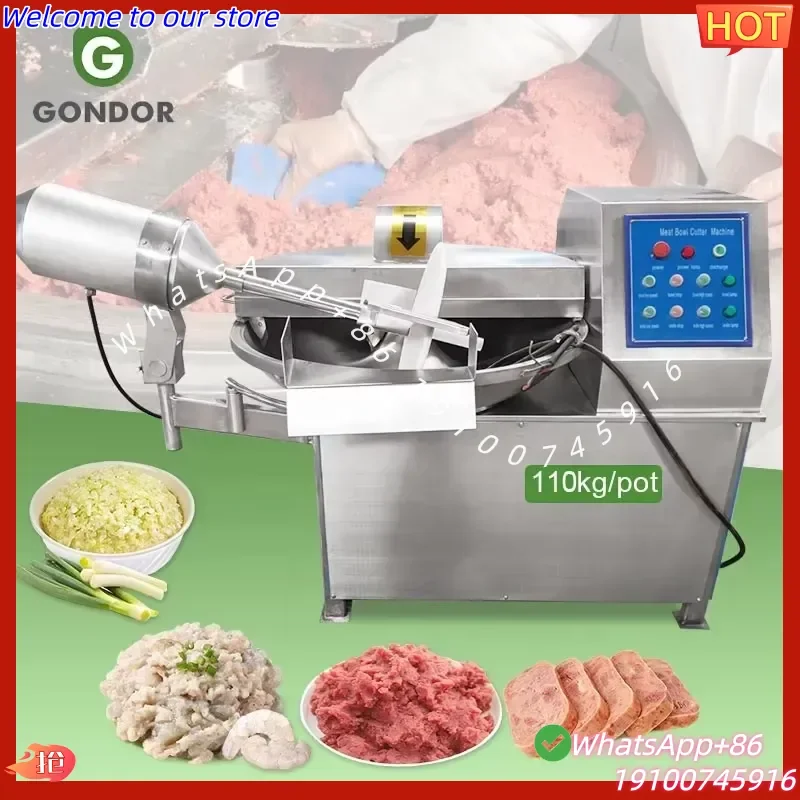2026Hot Variable Frequency 20 L Liter Litre Meat Dual Bowl Cutter 300 Kg Chopper Machine