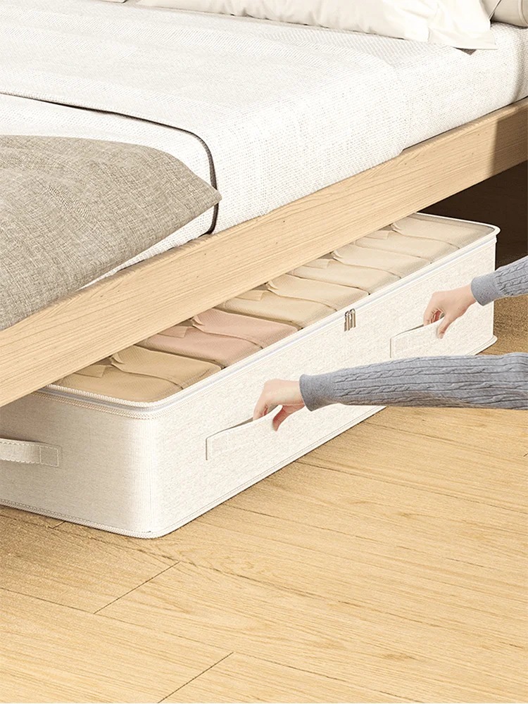 Large storage bag under the bed, storage bag with zipper and visible window to store clothes, quilts, toys and books
