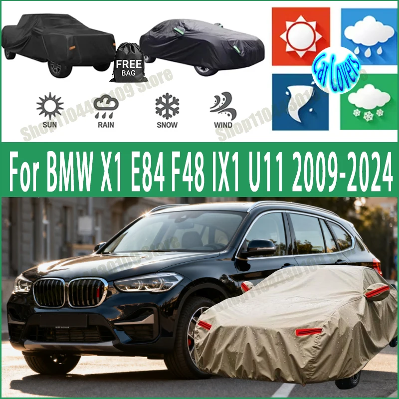 

For BMW X1 E84 F48 IX1 U11 2009-2024 Car Cover Waterproof UV Protection All Weather Dustproof Snow Rain Cover 190T Polyester
