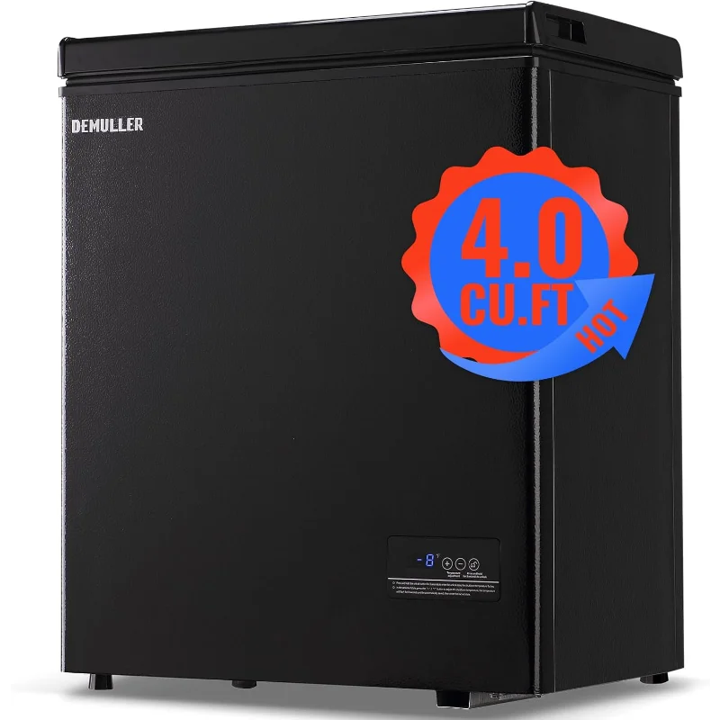 

Мини-морозильная камера с открытой дверью, небольшая морозильная камера, глубокая морозильная камера со съемной корзиной для хранения для дома, кухни, гаража, черная