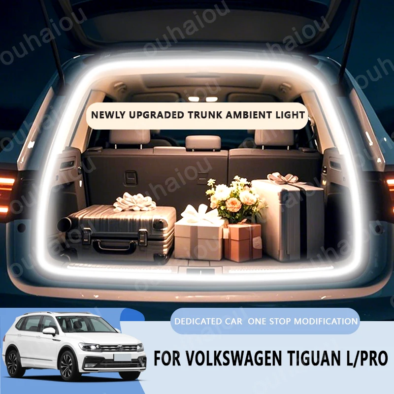 

Для Volkswagen Tiguan L/Pro модификационный светильник багажника Атмосферные фонари Белый теплый белый задний светодиодный светильник багажника