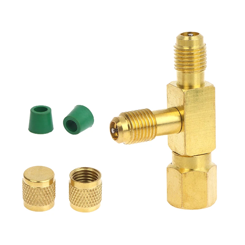 1 セット T タイプ 1/4 インチ SAE バルブコアティーアダプター、空調および冷凍機器用液体充填ツール