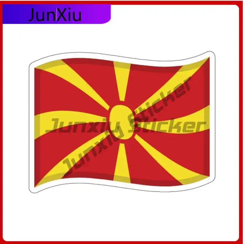 

North Macedonia Flag Stickers Accessories Pvc Decoration For Laptop Phone Bumper Bodywork Windshield Guitar Suv Motorcycle