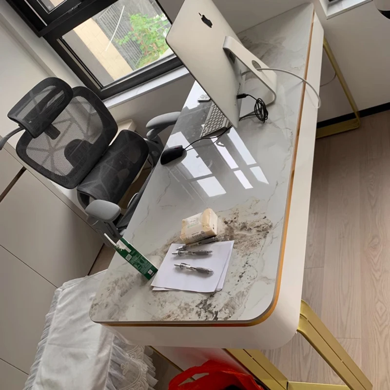 Sedentary Table With Wheels Length of Values L-shaped Desk Plate Bureau Pliable Workbench Industrial Office Table With Chairs