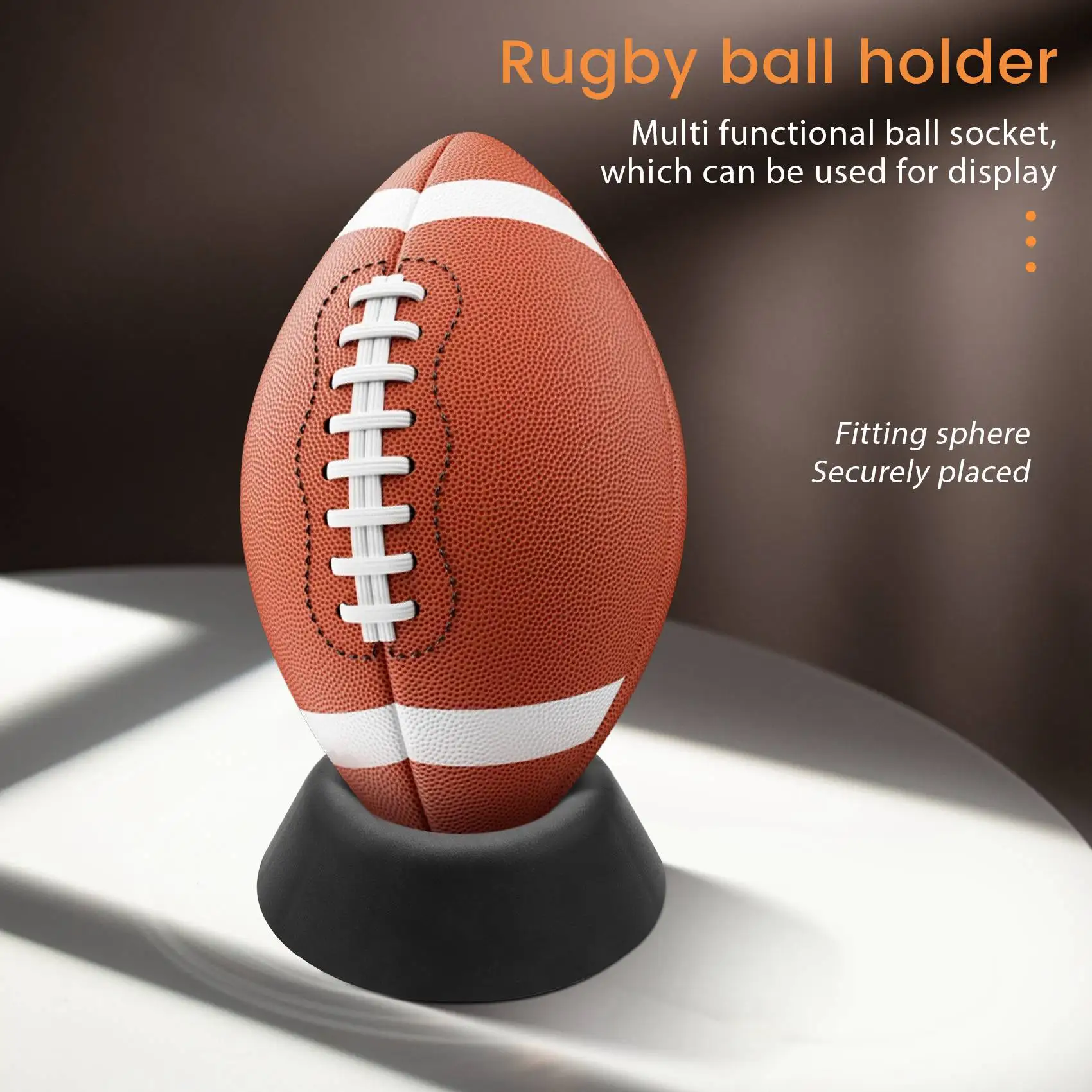 Supporto per palla AB53, supporto per palla, basket, calcio, rugby, supporto per display in plastica, nero