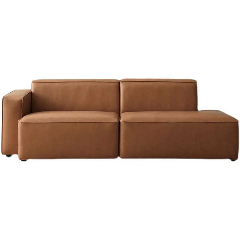 Light luxury ecological leather waterproof sofa, piano keys retro tofu blocks