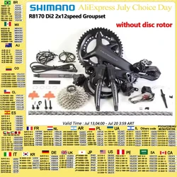 Shimano R8170 Di2 2x12s Groupset ULTEGRA R8100 Crankset 11-30T 11-34T Cassette FD RD R8150 Derailleur For Road Bike Groupset