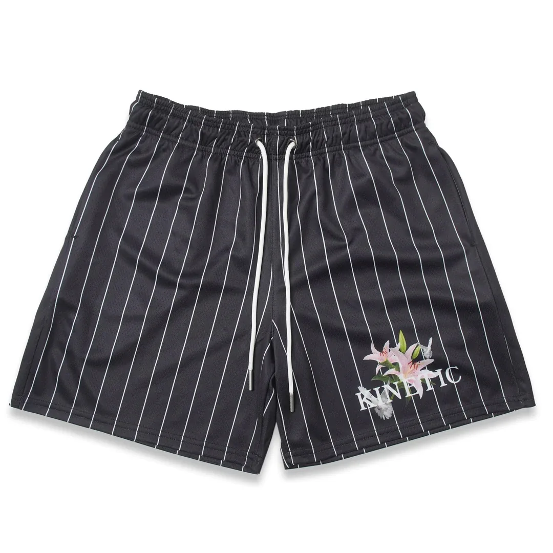 Striped pattern casual shorts 2024 summer new American Basketball running quarterpants men\'s fitness shorts