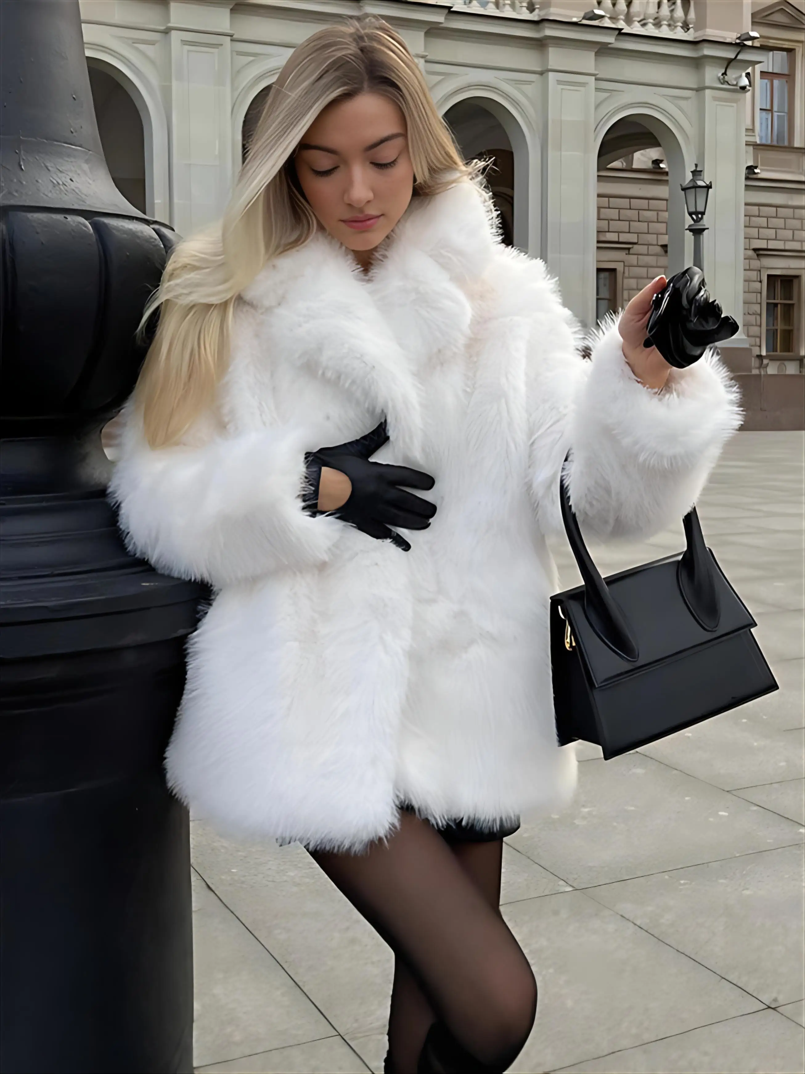 

Пальто из искусственного меха, женские натуральные пушистые пальто оверсайз, уличный стиль, Feminina, городская модная элитная куртка, осенне-зимняя тонкая накидка